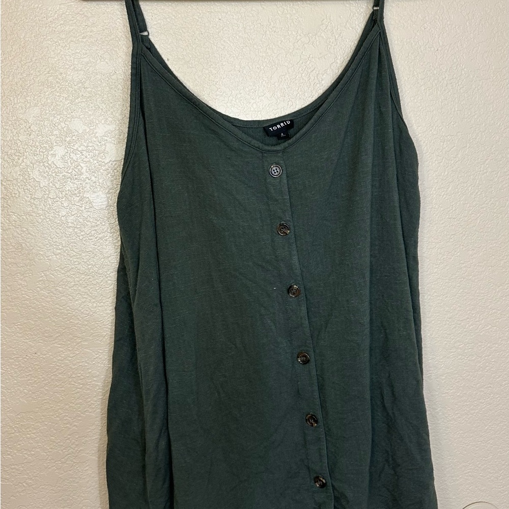 Torrid Dark Green Button-Front Camisole